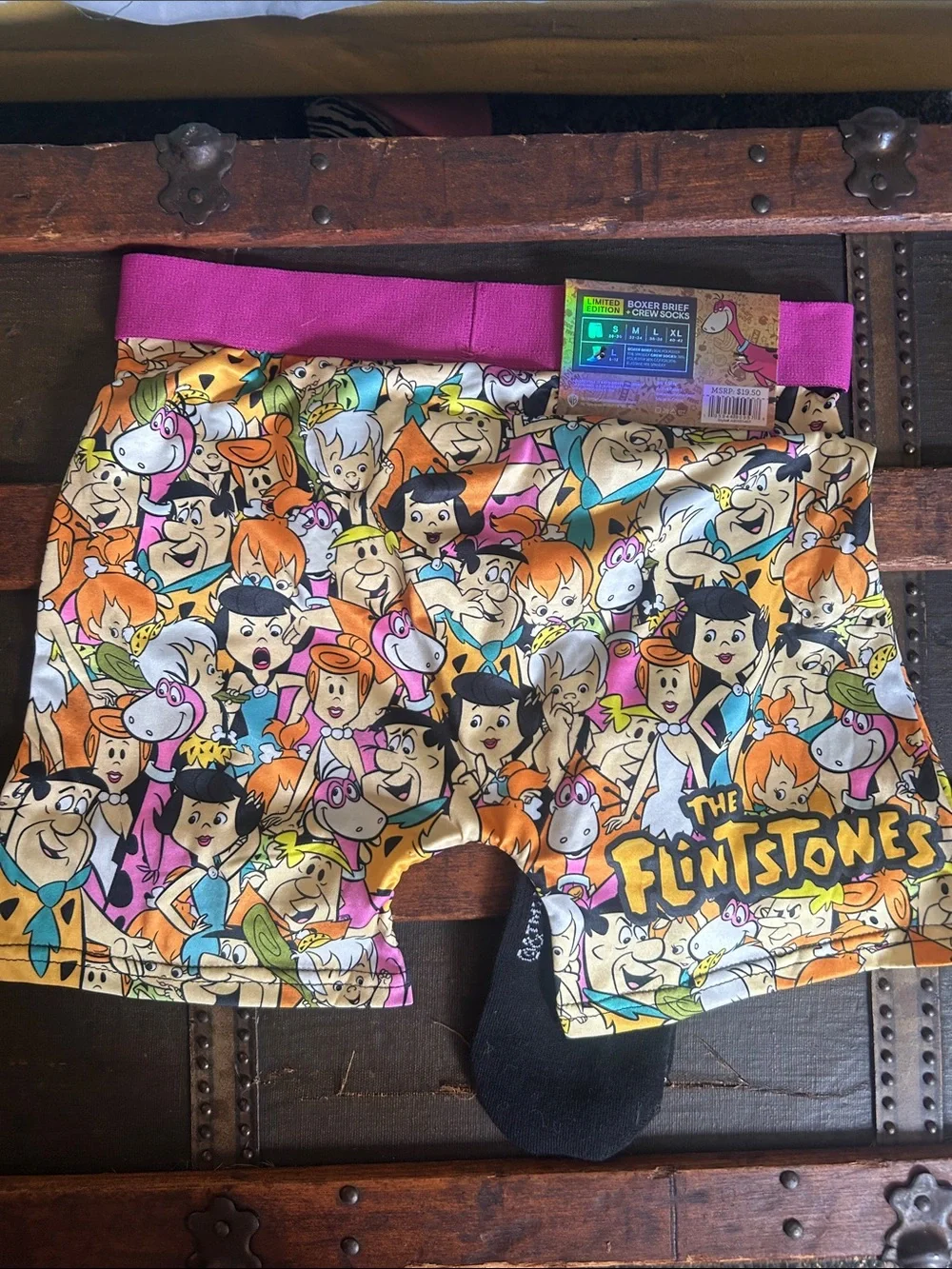 Aeropostale The Flintstones Multicolor Boxer Briefs with Pink Waistband